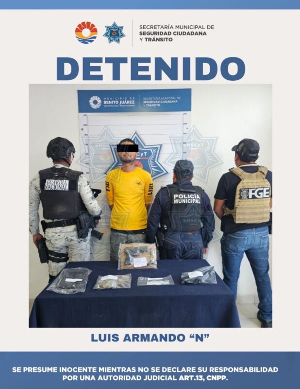 Sujeto es detenido con narc*ticos y un arma de fuego en la Sm 85 1 74dc665d 32c6 4712 bfb9 c72db97a793c