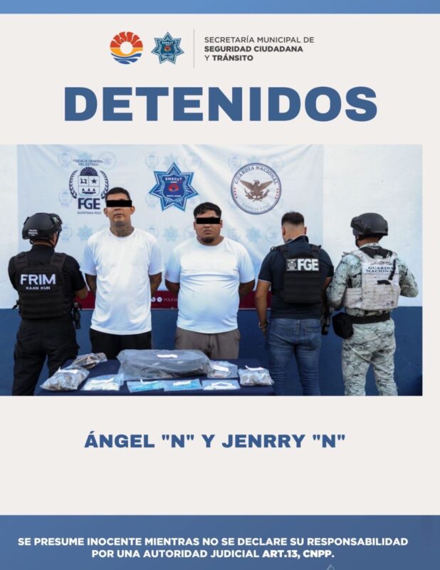 Dos hombres con más de 200 dosis de enervantes fueron detenidos en Operativo Blindaje Cancún 1 c737b142 cf63 40a4 b3cf 3a4e37a26a0d